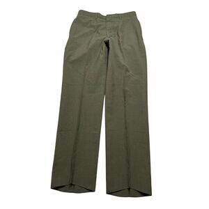 Vintage Military Dress Trousers Olive Green Straight Ideal Zipper KL Sayles 30